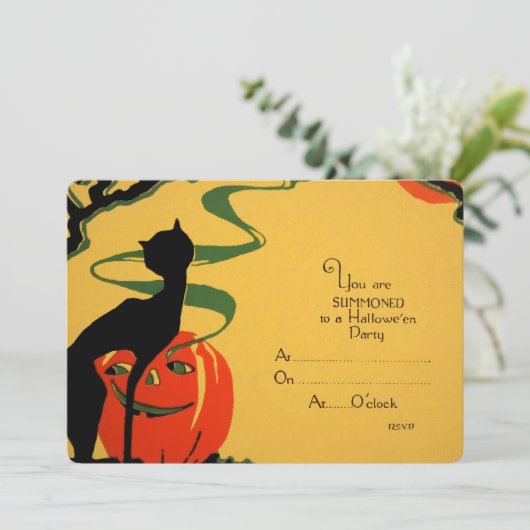 Retro Halloween Uitnodiging (Staand voorkant)