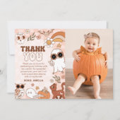 Retro Halloween verjaardagsfoto Dank u kaart (Voorkant)