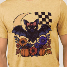 Retro Halloween-vleermuis met maan gotische esthet