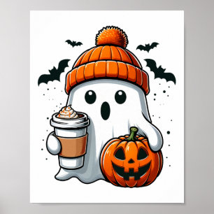 Retro Halloween Vrouwen Shirt Schattigee Ghost Dri Poster