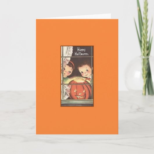 Retro Halloween Wenskaart Kaart (Voorkant)