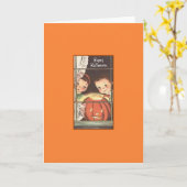 Retro Halloween Wenskaart Kaart (Gele Bloem)
