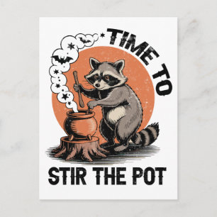 Retro Halloween Wild Tijd om de Pot te Roeren Briefkaart