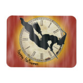 Retro Halloween Witch op een kamer Magneet (Horizontaal)