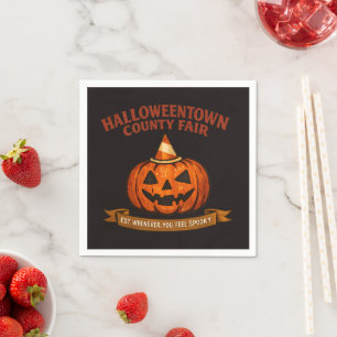 Retro Halloweentown Kermis Vintage Pompoen Servet