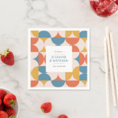 Retro Halve Cirkel Scallop Mid Century Bruiloft Servet (Insitu)