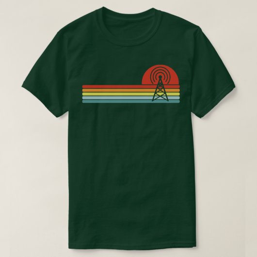 Retro Ham Radio Antenne T-shirt (Design voorkant)