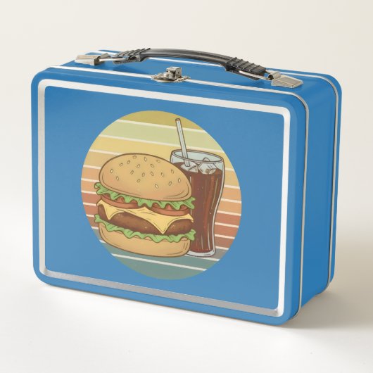 Retro hamburger en cola. (Voorkant)