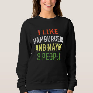 Retro Hamburger ik hou van hamburgers en misschien Trui