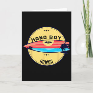 Retro Hana Y Hawaii Strand Surfen  Kaart
