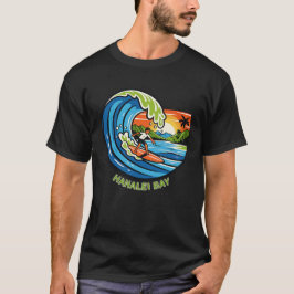 Retro Hanalei Bay Kauai North Shore Surfing T-shirt