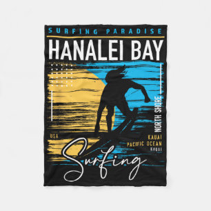Retro Hanalei Y Kauai Noordkust Surfen Surf Haw Fleece Deken