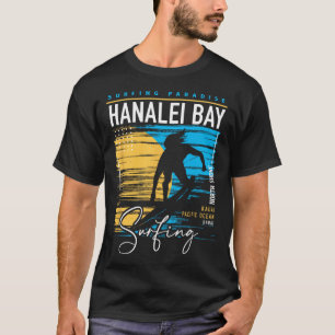 Retro Hanalei Y Kauai Noordkust Surfen Surfen Hawa T-shirt