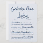 Retro Hand-Drawn Gelato Bar Trouwtafel Teken Kaart (Voorkant)