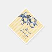 Retro Hand Drawn Handwritten Blue Italian Wedding Servet (Hoek)