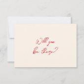 Retro Hand Drawn Red Unique QR Code Wedding RSVP Kaartje (Achterkant)