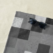 Retro Hand gebreid zwart-wit patchwork yoga Strandlaken (In situ)