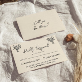 Retro hand geschreven getekende vet eigenzinnige b RSVP kaartje