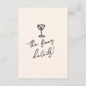 Retro Hand geschreven getrokken Cupido bruiloft de Informatiekaartje (Achterkant)