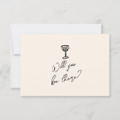 Retro Hand Geschreven Getrokken Cupido QR Code Bru RSVP Kaartje (Achterkant)