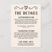 Retro Hand geschreven Getrokken eigenzinnige Bruil Informatiekaartje (Voorkant)