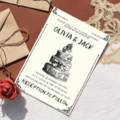 Retro Hand Geschreven Getrokken Taart Quirky Lijst Kaart