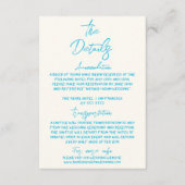 Retro Hand geschreven grillige chique bruiloft det Informatiekaartje (Voorkant)