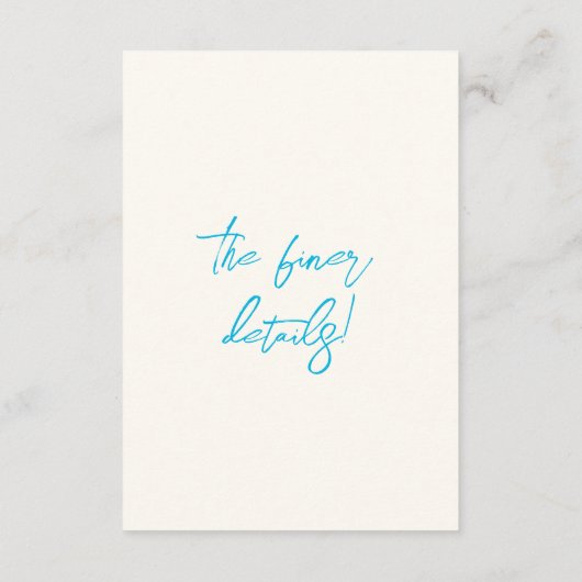 Retro Hand geschreven grillige chique bruiloft det Informatiekaartje (Achterkant)