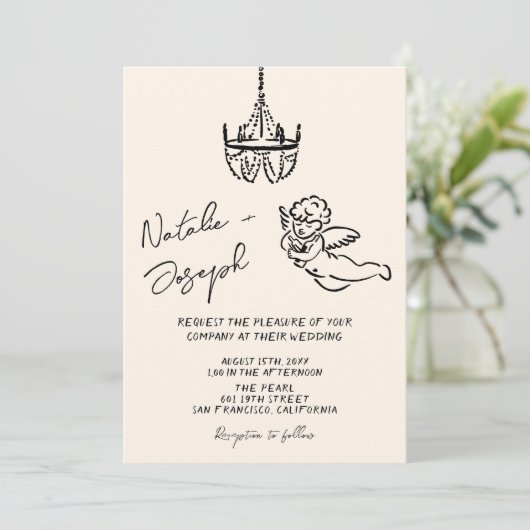 Retro Hand getekend geschreven eigenzinnige QR-cod Kaart (Staand voorkant)