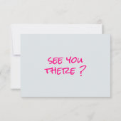 Retro Hand getekend Roze Funky QR Code Huwelijk RSVP Kaartje (Achterkant)