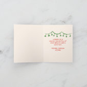 Retro Hand getekende Unieke Boom Kerst Feestdagen Kaart (Binnen)