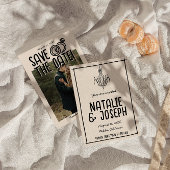 Retro Hand Getrokken Eigenzinnige Unieke Foto Boho Save The Date