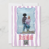 Retro Hand Getrokken Geschreven Foto QR Code Trouw Kaart (Achterkant)