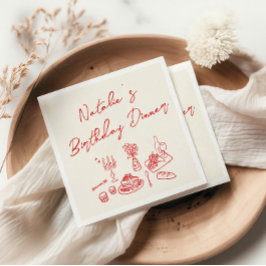 Retro Hand getrokken Leuke Verjaardag Milstone Din Servet