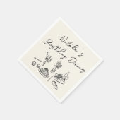 Retro Hand getrokken Leuke Verjaardag Quirky Diner Servet (Hoek)