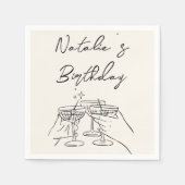 Retro Hand getrokken Martini Dertig mijlpaal Verja Servet (Voorkant)