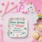 Retro Hand getrokken Palm Springs Bachelorette Papieren Bordje (Feest)