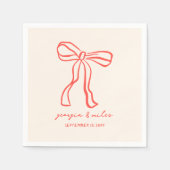 Retro Hand Getrokken Trouwservetten Servet (Voorkant)