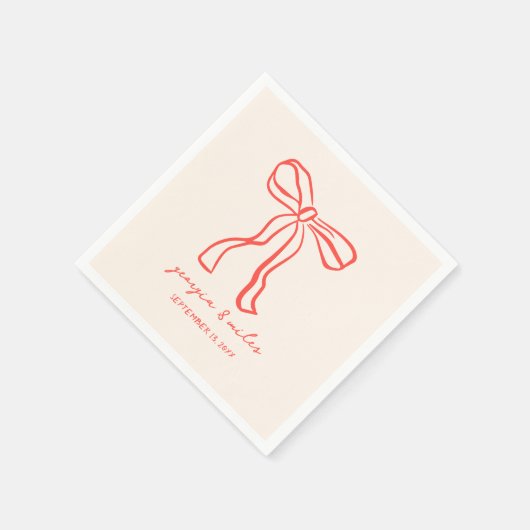 Retro Hand Getrokken Trouwservetten Servet (Hoek)