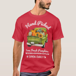 Retro Hand Picked Pumpkin Truck Herfst Season herf T-shirt