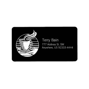 Retro Hand Serving Coffee Illustratie Logo Style Etiket