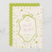 Retro Hand Written Drawn Flowers Spring Wedding Save The Date (Voorkant / Achterkant)