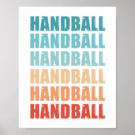 Retro Handball Vintage Gift Poster (Voorkant)