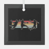 Retro  handbalspeler glas ornament (Voorkant)