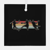 Retro  handbalspeler glas ornament (Achterkant)