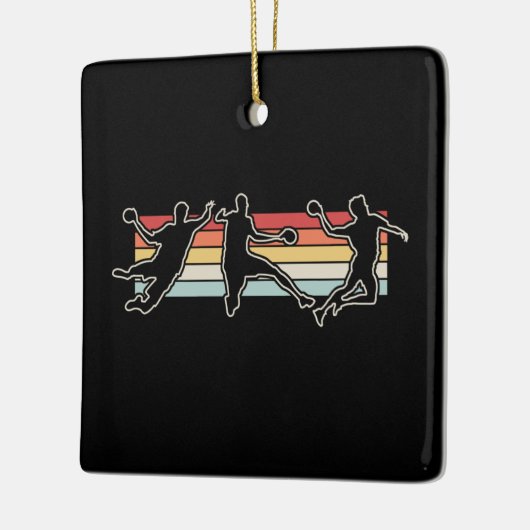 Retro  handbalspeler keramisch ornament (Links)
