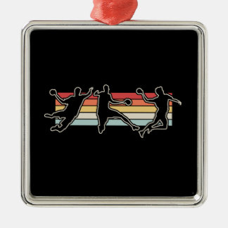 Retro  handbalspeler metalen ornament