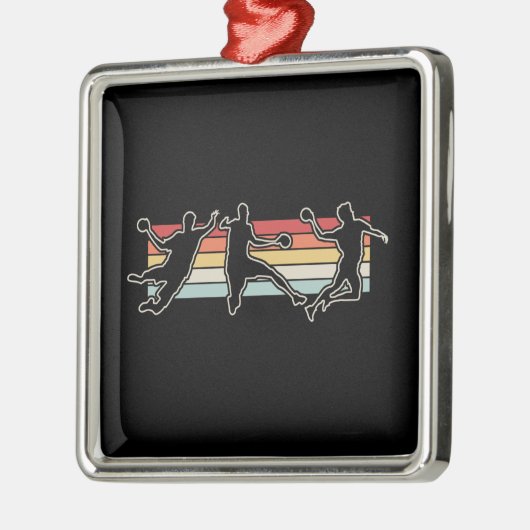 Retro  handbalspeler metalen ornament (Links)