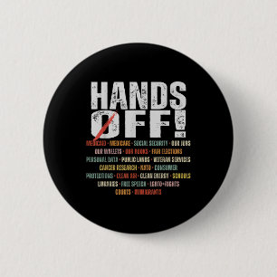 Retro Handen Uit Protest Public Lands Medicare Par Ronde Button 5,7 Cm