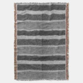 retro - handgebreide zwarte en witte strepen deken (Voorkant Verticaal)